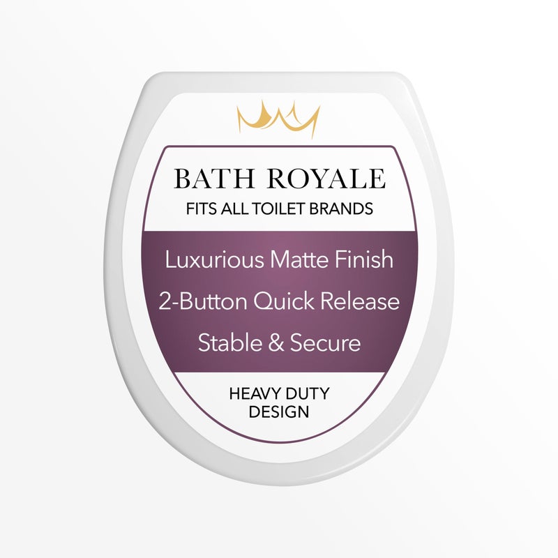 Bath Royale Slow Close Toilet Seat Round BR283-00 Heavy Duty & Scratch Resistant, Fits All Toilet Brands, MasterSuite Series - Image 1